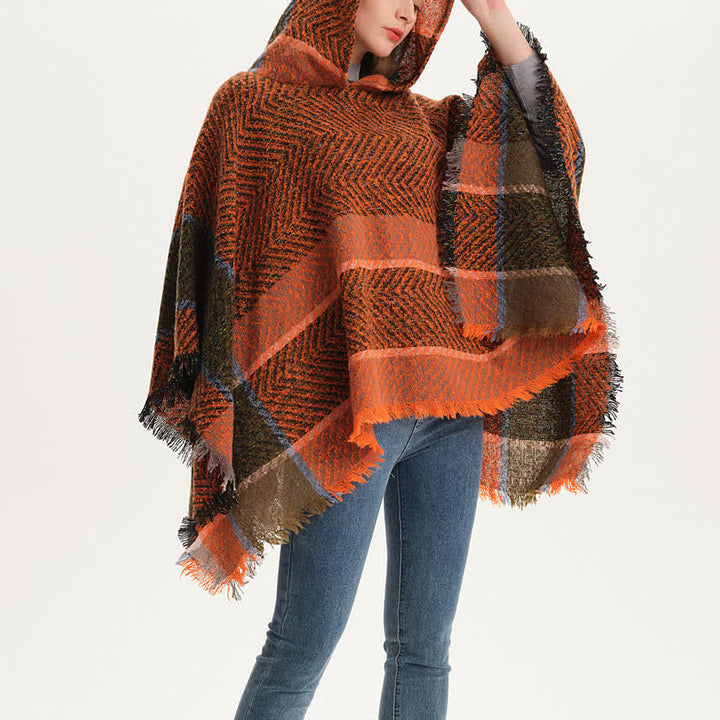 Olivenorma Cozy Herringbone Pullover Poncho Shawl - image 5