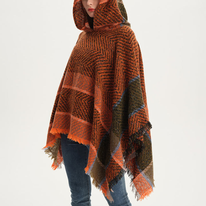 Olivenorma Cozy Herringbone Pullover Poncho Shawl - image 6