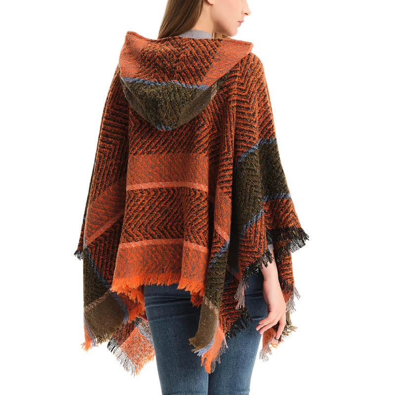 Olivenorma Cozy Herringbone Pullover Poncho Shawl - image 3