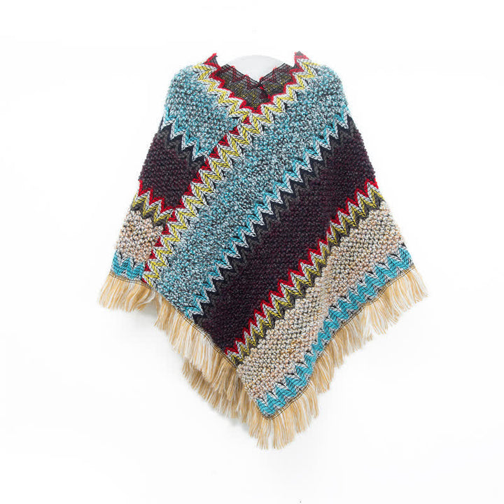 Olivenorma Boho Chic Fringe Wrap Shawl - Blue - image 11