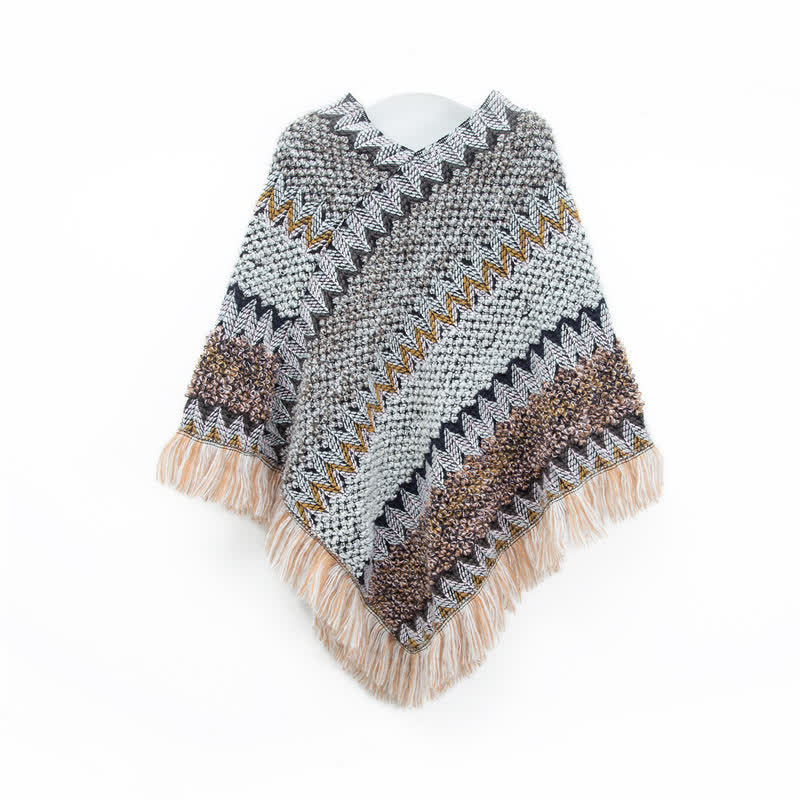Olivenorma Boho Chic Fringe Wrap Shawl - Gray - image 9
