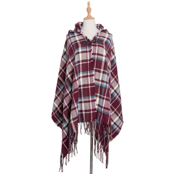Olivenorma Classic Tartan Blanket Scarf Shawl - Burgundy Plaid - image 15