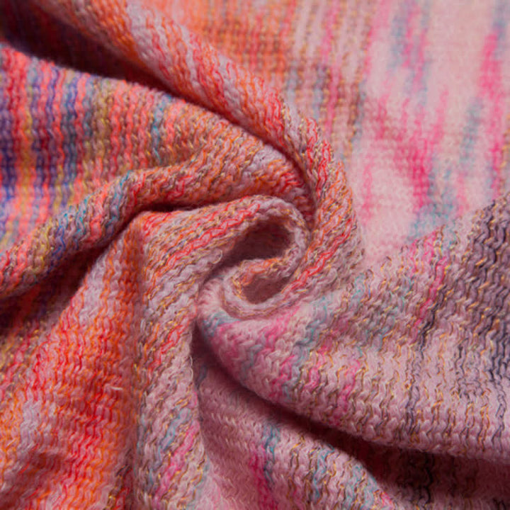 Olivenorma Ruffle Trimmed Poncho Tassels Cardigan Shawl - image 12