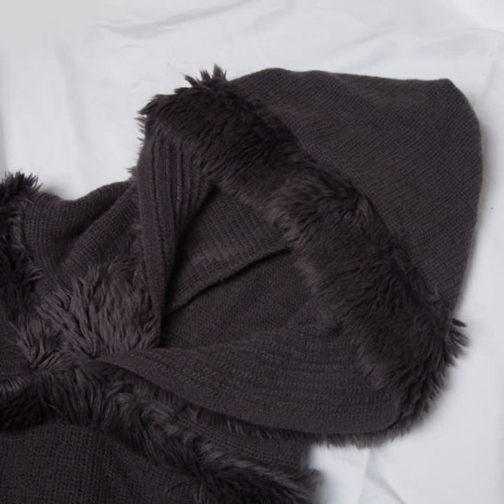 Olivenorma Solid Color Fringe Wrap Hat Cardigan Shawl - image 19