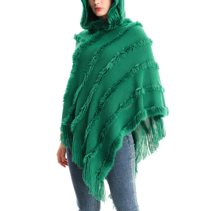 Olivenorma Solid Color Fringe Wrap Hat Cardigan Shawl - image 0