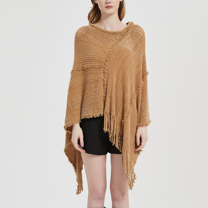 Olivenorma Fringed Camel Wrap Cardigan Shawl - image 7