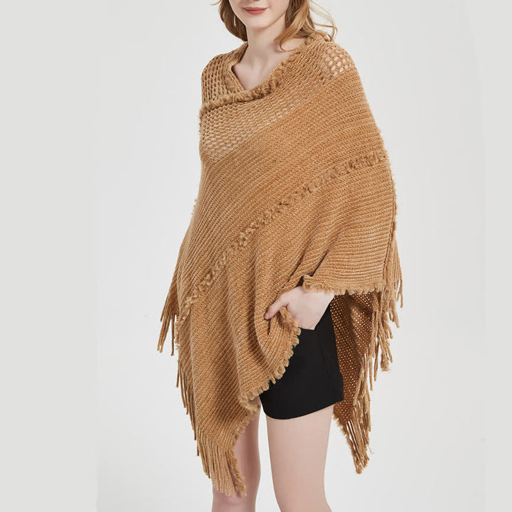 Olivenorma Fringed Camel Wrap Cardigan Shawl - image 5