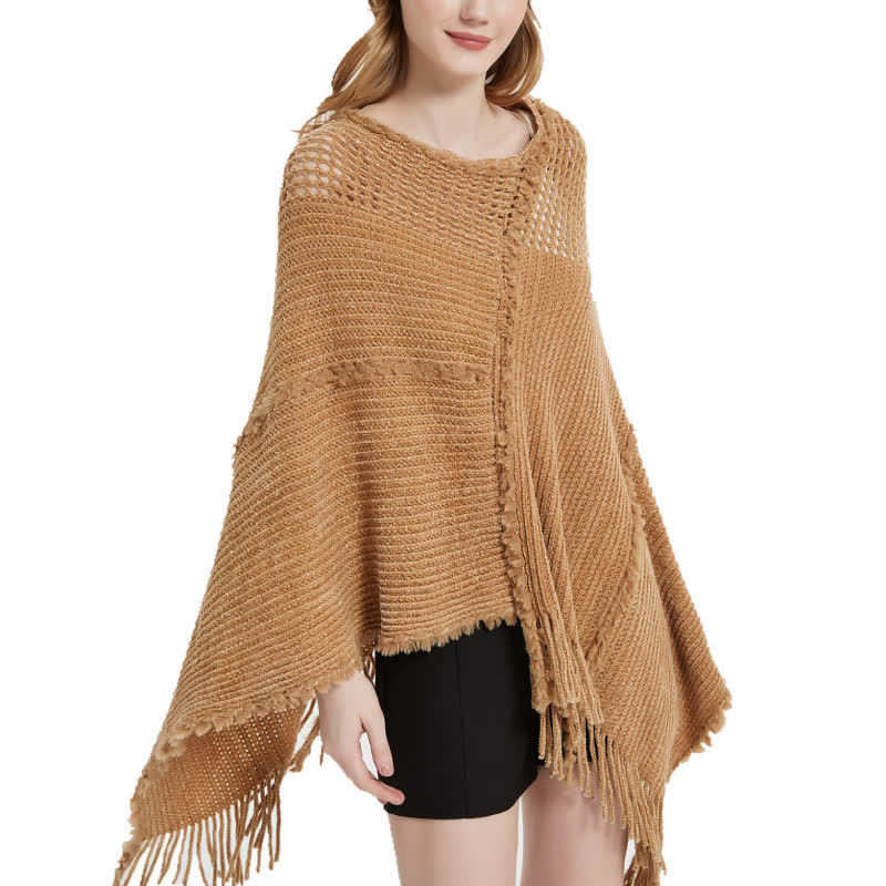 Olivenorma Fringed Camel Wrap Cardigan Shawl - image 0
