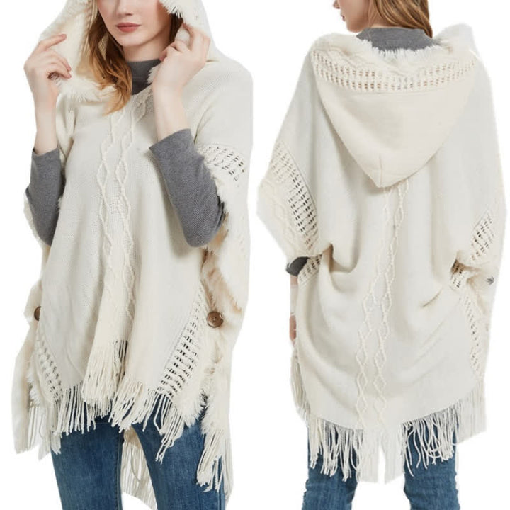 Olivenorma Fuzzy Ivory Acrylic Cardigan Shawl - image 2