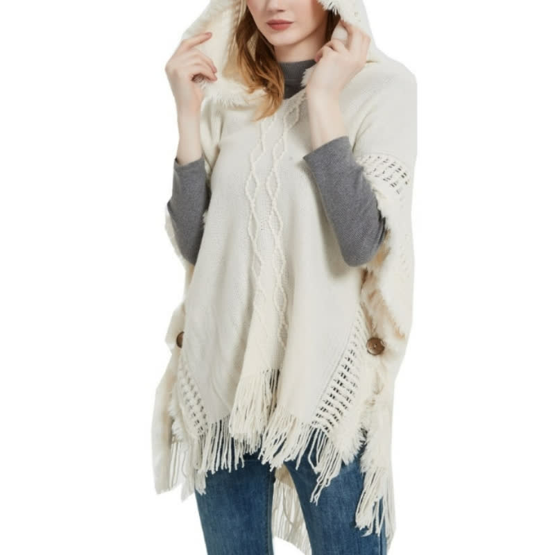 Olivenorma Fuzzy Ivory Acrylic Cardigan Shawl - image 0