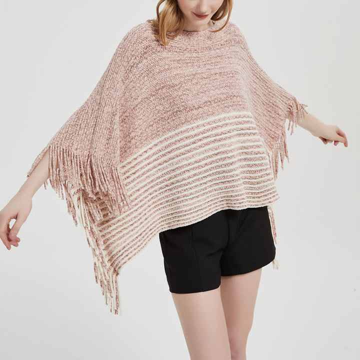 Olivenorma Striped Knit Pullover Shawl - image 11
