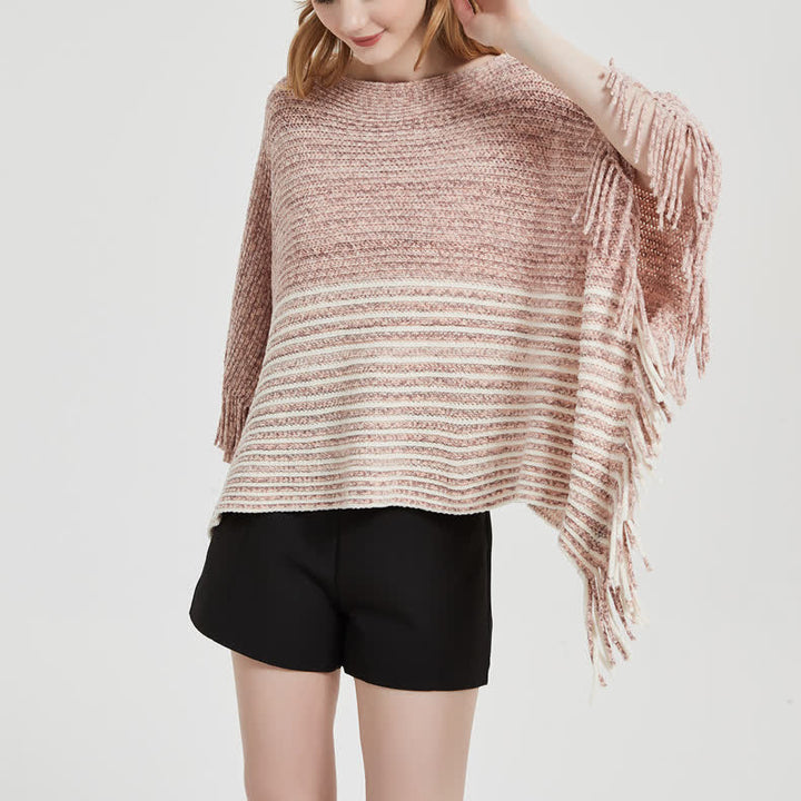 Olivenorma Striped Knit Pullover Shawl - image 10