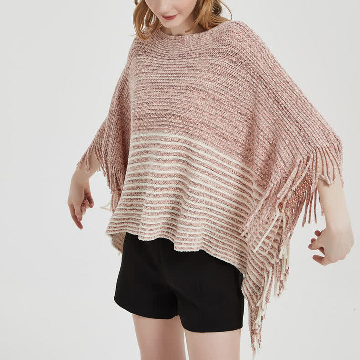 Olivenorma Striped Knit Pullover Shawl - image 12