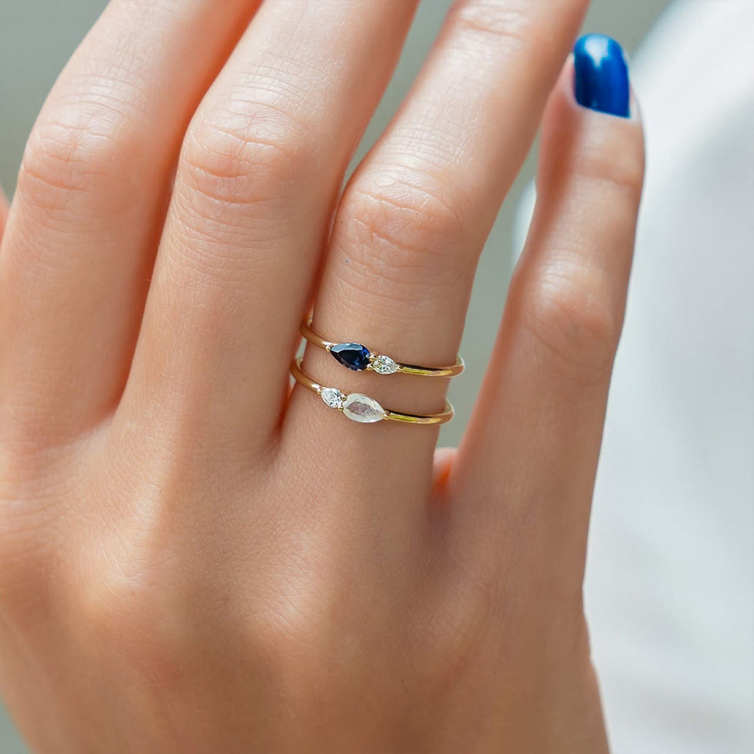 Olivenorma "Blue Horizon" Serenity Sapphire Silver Ring - image 1