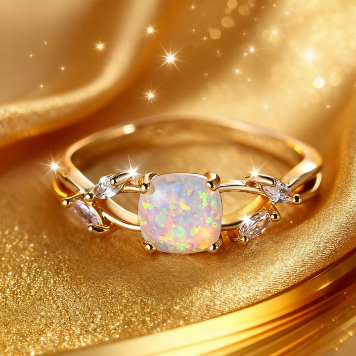 Olivenorma Helios Opal Gilded Vine Ring - US 10 - image 0