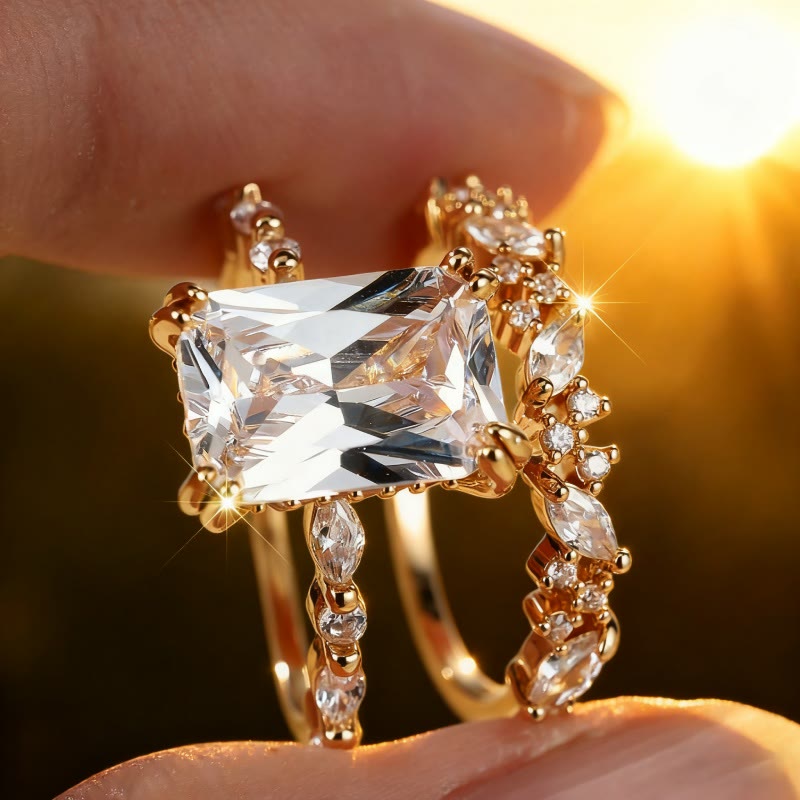 FREE Today: Sun-Kissed Embrace Moissanite Duo Ring - image 2