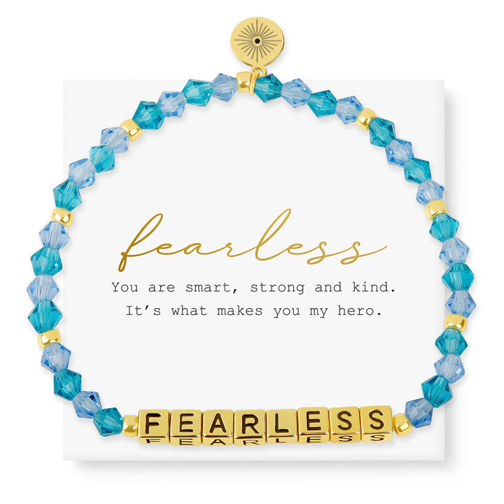 Olivenorma GIRL POWER Letter Words Meaningful Facted Beaded Gemstone Bracelet - FEARLESS (Aquamarine) - image 9