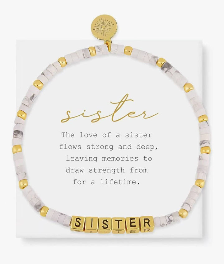 Olivenorma GIRL POWER Letter Words Meaningful Facted Beaded Gemstone Bracelet - SISTER (Howlite) - image 15