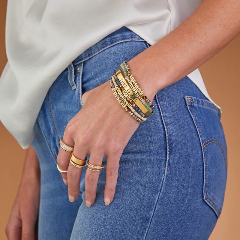 Olivenorma GIRL POWER Letter Words Meaningful Facted Beaded Gemstone Bracelet - image 23