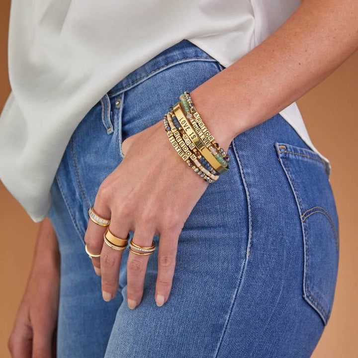 Olivenorma GIRL POWER Letter Words Meaningful Facted Beaded Gemstone Bracelet - image 23