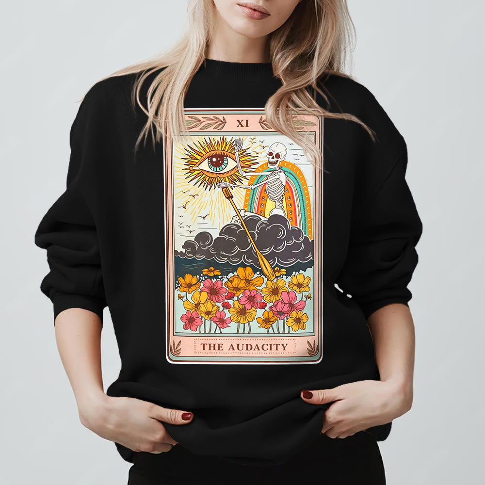 Olivenorma THE AUDACITY Skull Tarot Card Unisex Crewneck Pullover Sweatshirt - image 1