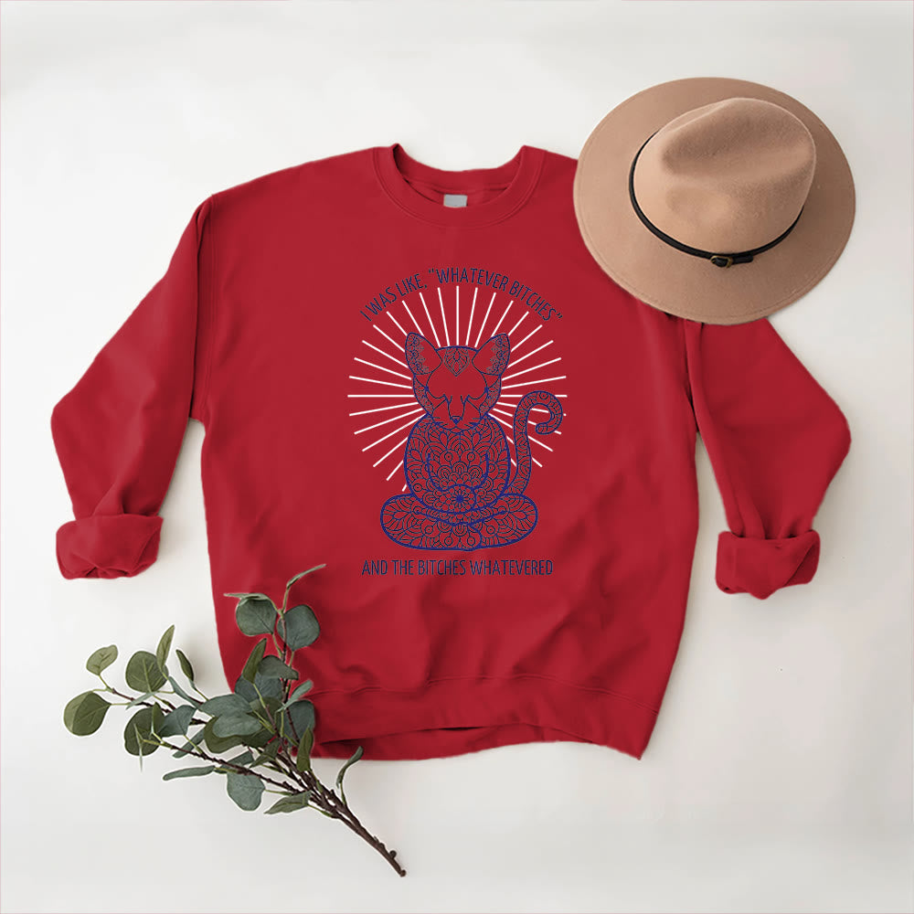 Olivenorma WHATEVER BIT*HES Meditation Inspiritual Long Sleeve Crewneck Sweatshirt - Red - 2XL - image 13