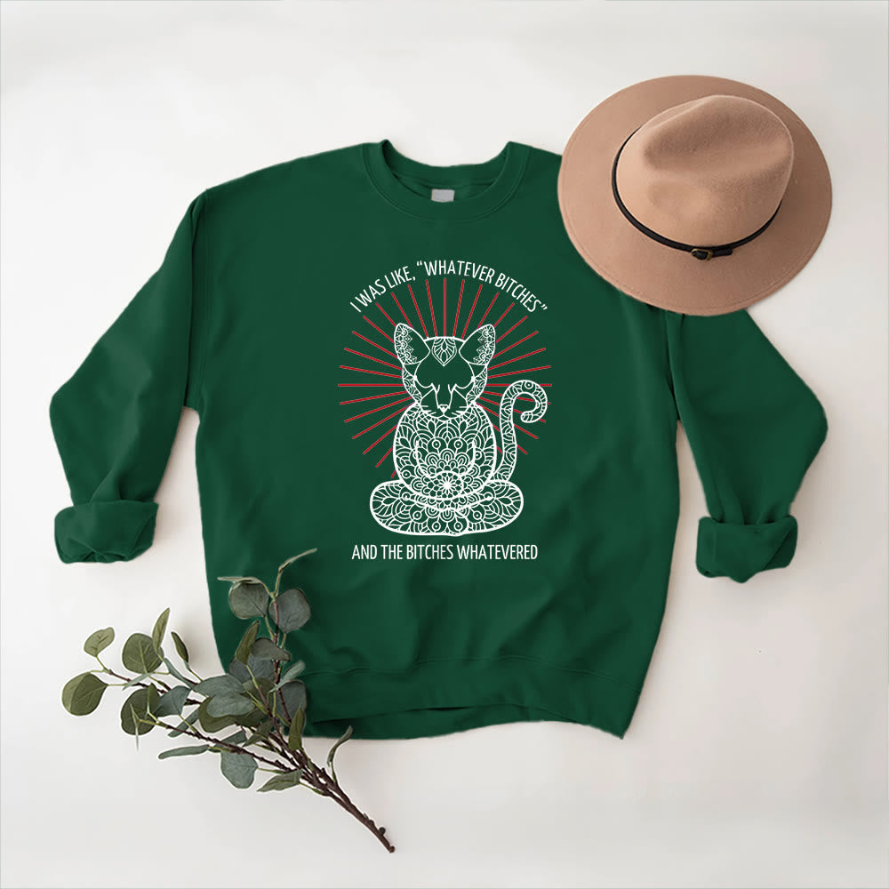 Olivenorma WHATEVER BIT*HES Meditation Inspiritual Long Sleeve Crewneck Sweatshirt - Green - 2XL - image 15