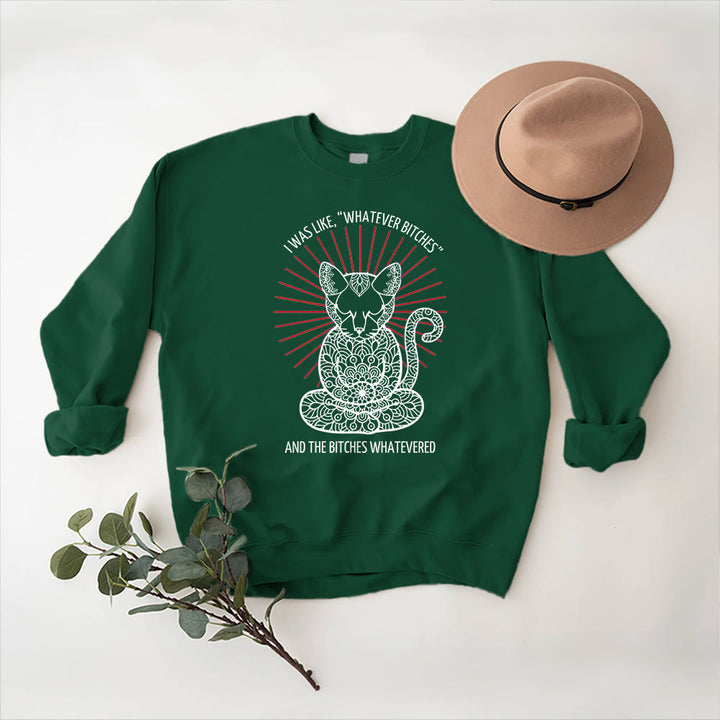 Olivenorma WHATEVER BIT*HES Meditation Inspiritual Long Sleeve Crewneck Sweatshirt - Green - 2XL - image 15