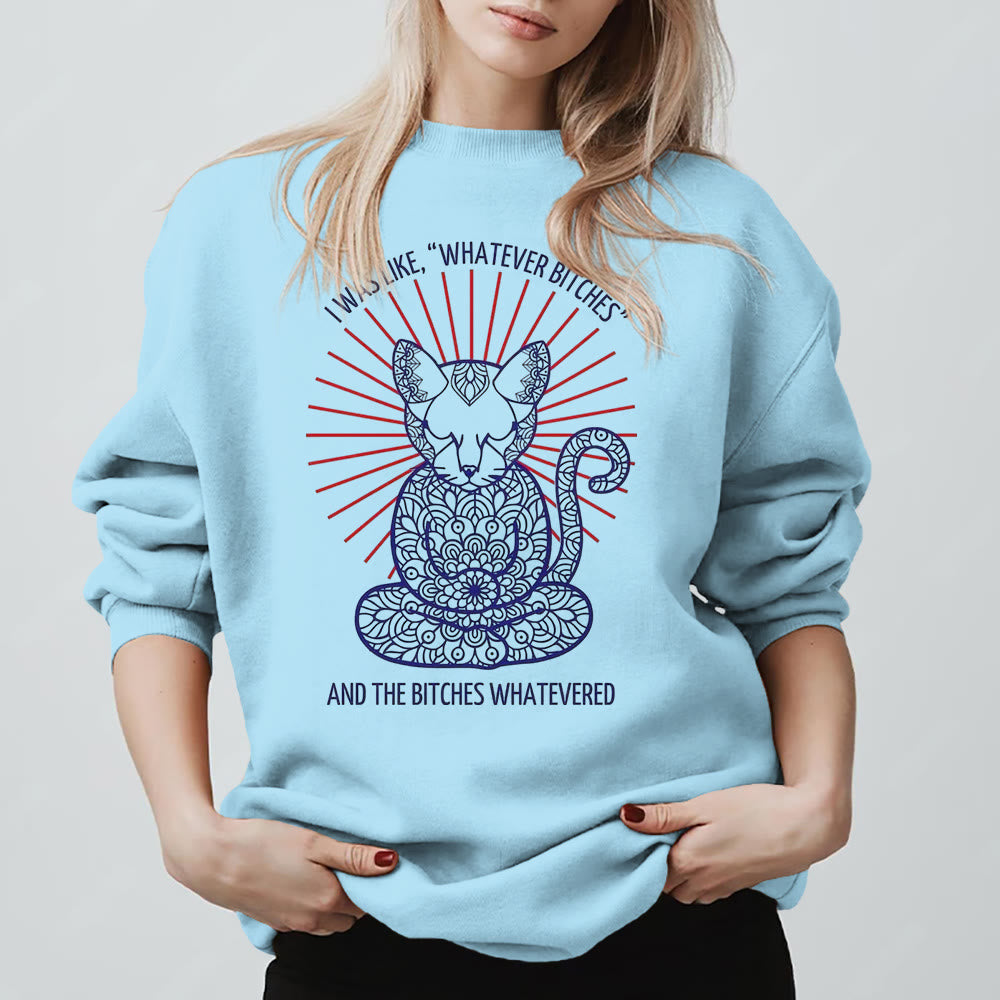 Olivenorma WHATEVER BIT*HES Meditation Inspiritual Long Sleeve Crewneck Sweatshirt - image 1