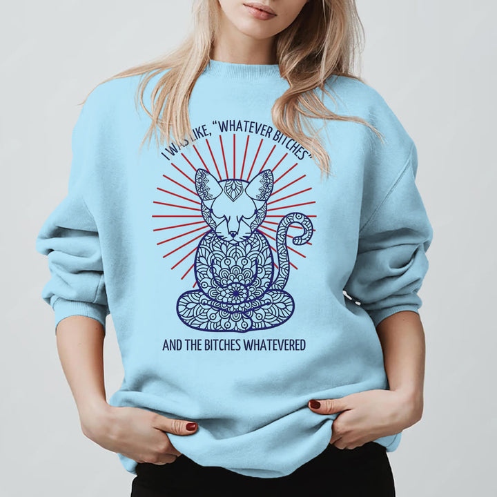Olivenorma WHATEVER BIT*HES Meditation Inspiritual Long Sleeve Crewneck Sweatshirt - image 1