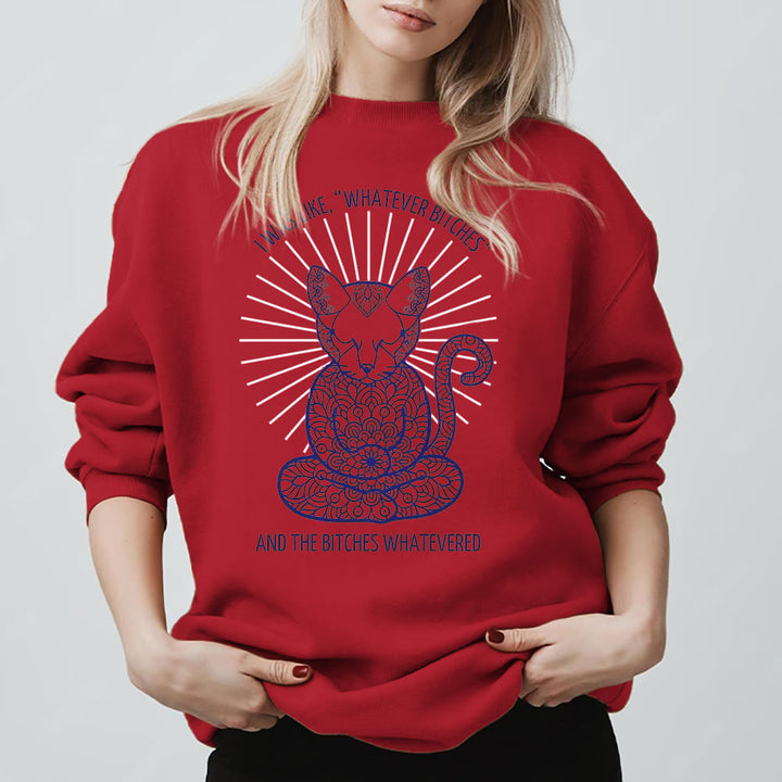 Olivenorma WHATEVER BIT*HES Meditation Inspiritual Long Sleeve Crewneck Sweatshirt - image 14