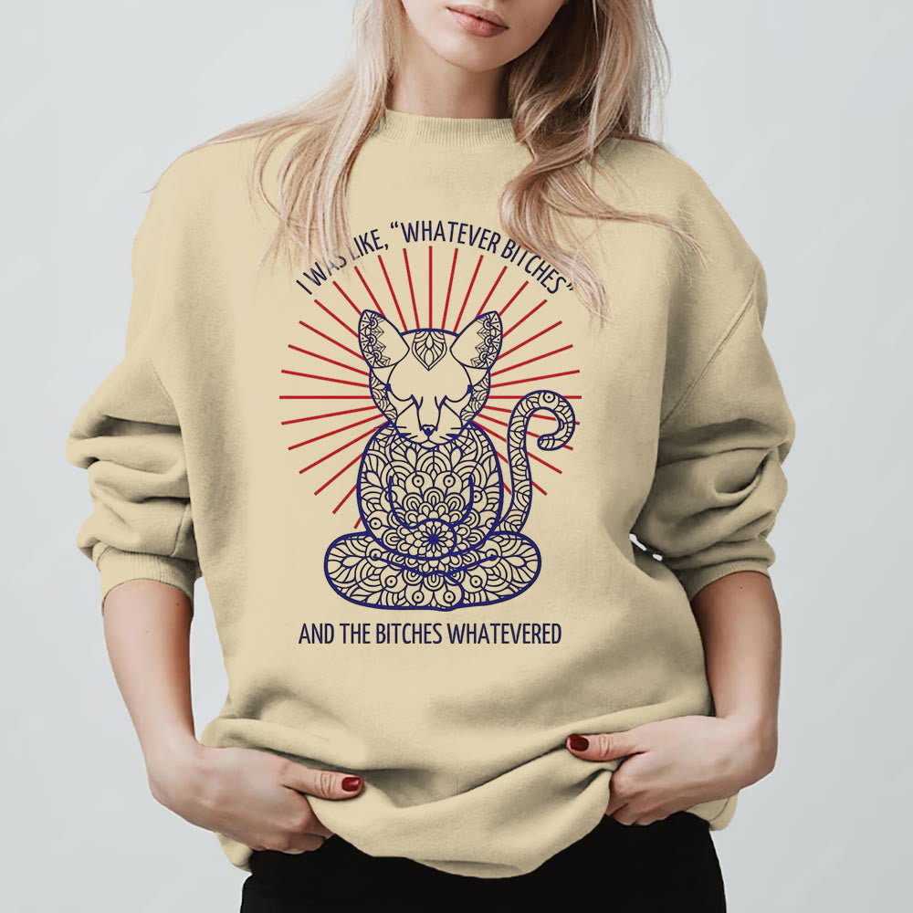Olivenorma WHATEVER BIT*HES Meditation Inspiritual Long Sleeve Crewneck Sweatshirt - image 4