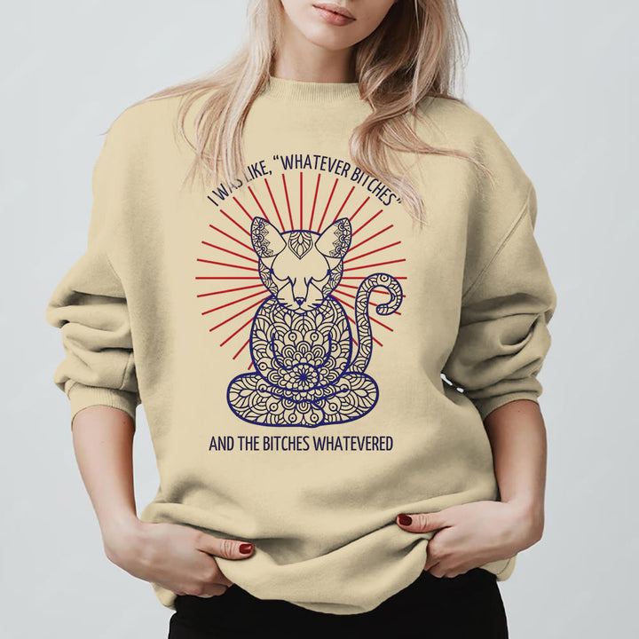 Olivenorma WHATEVER BIT*HES Meditation Inspiritual Long Sleeve Crewneck Sweatshirt - image 4