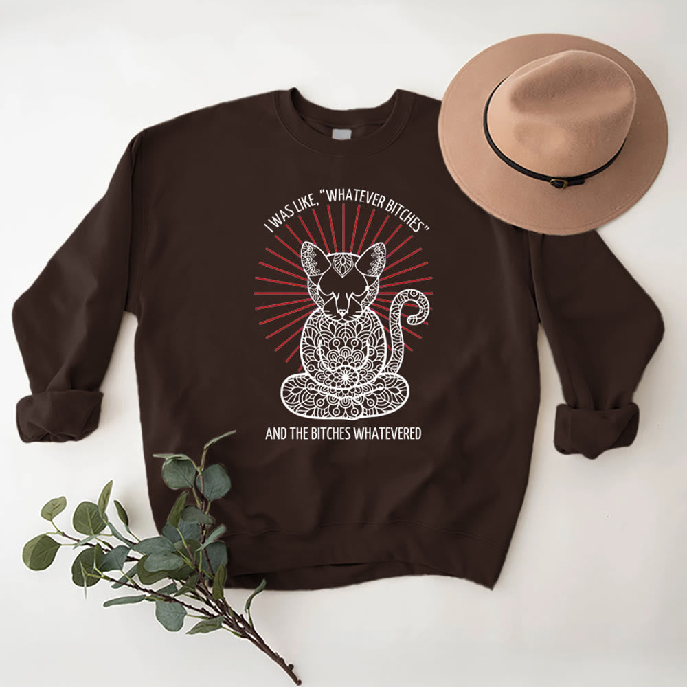 Olivenorma WHATEVER BIT*HES Meditation Inspiritual Long Sleeve Crewneck Sweatshirt - Brown - 2XL - image 11