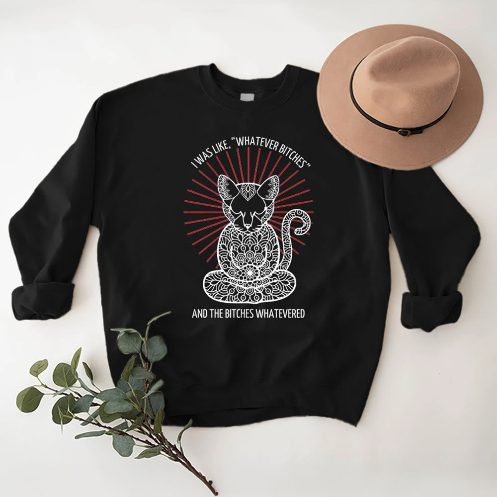 Olivenorma WHATEVER BIT*HES Meditation Inspiritual Long Sleeve Crewneck Sweatshirt - Black - 2XL - image 7