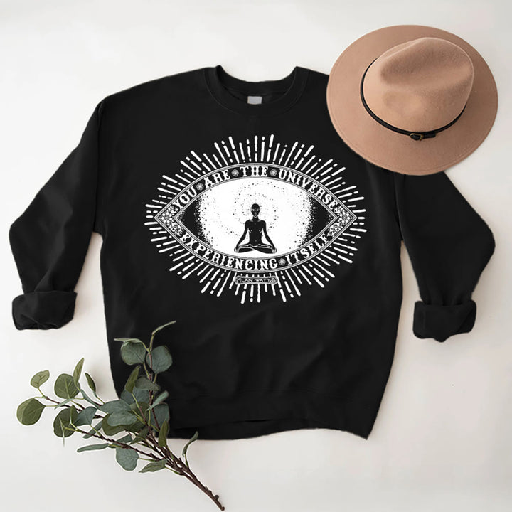 Olivenorma YOU ARE THE UNIVERSE... Motto Inspiritual Fleece Sweatshirt - Black - 2XL - image 7