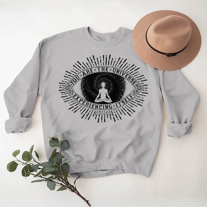 Olivenorma YOU ARE THE UNIVERSE... Motto Inspiritual Fleece Sweatshirt - Grey - 2XL - image 0