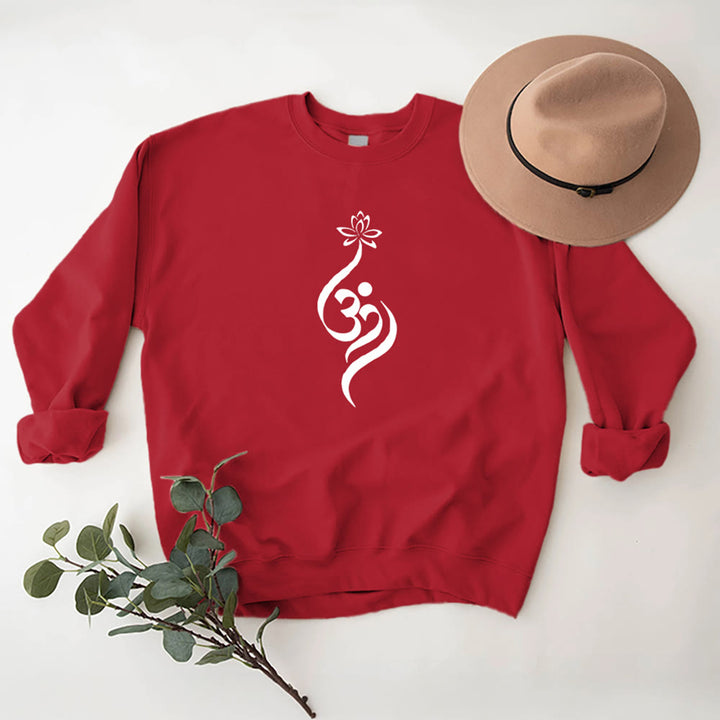 Olivenorma Lightweight OM Symbol Lotus Meditation Inpiritual Fleece Sweatshirt - image 15