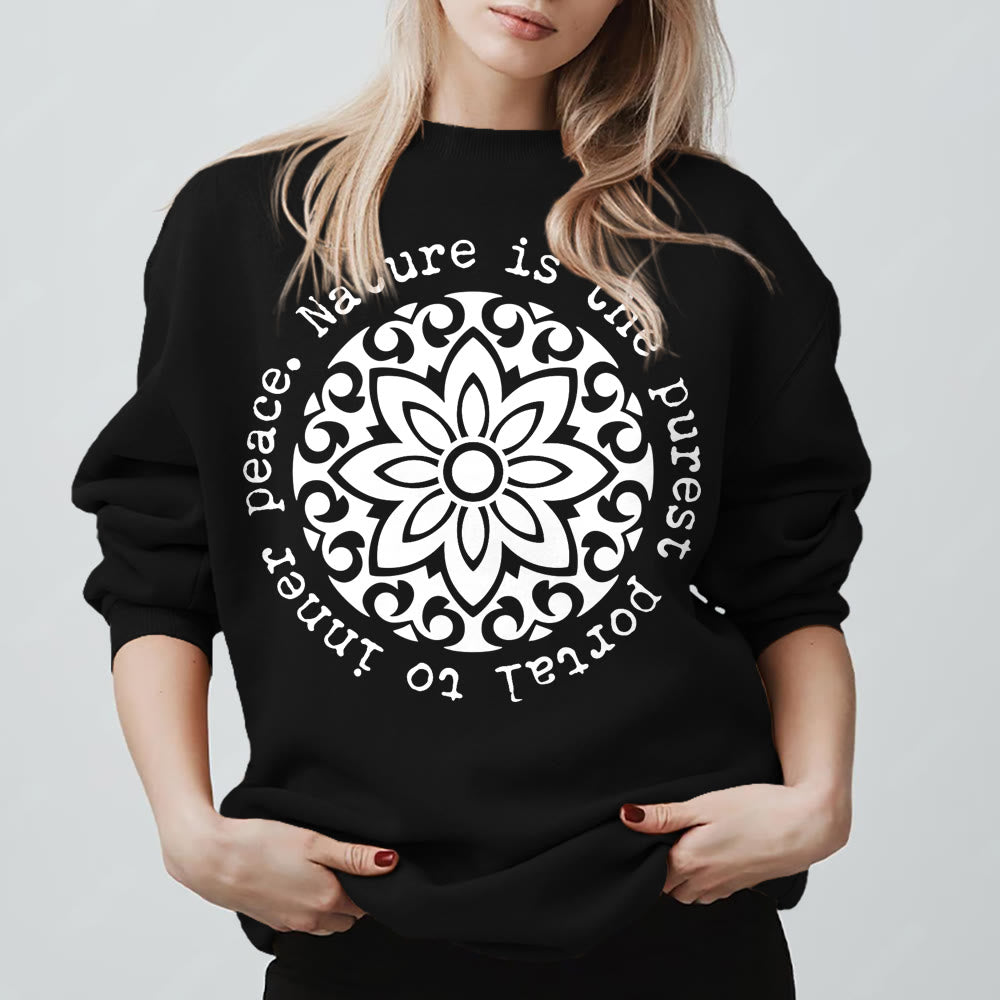 Olivenorma NATURE IS THE PUREST PORTAL TO INNER PEACE Fleece Inspiritual Sweatshirt - image 1