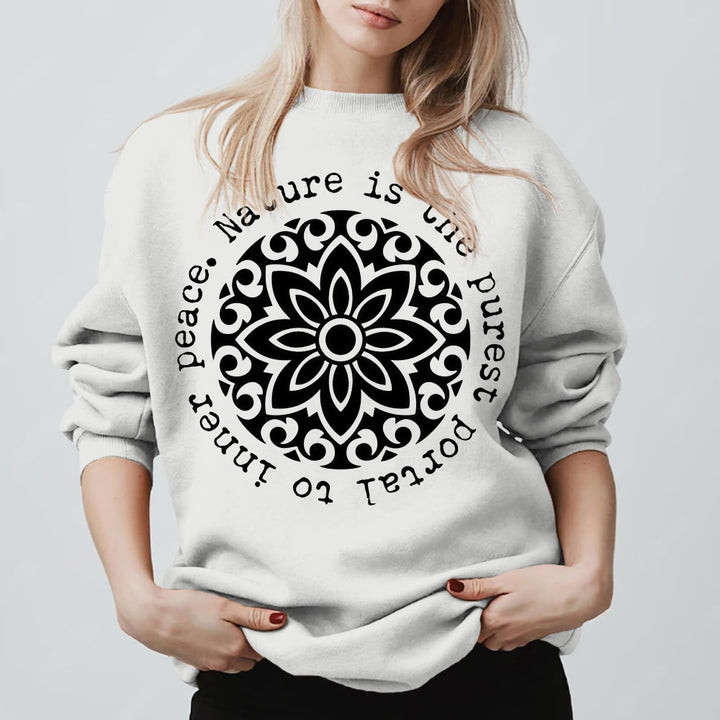 Olivenorma NATURE IS THE PUREST PORTAL TO INNER PEACE Fleece Inspiritual Sweatshirt - image 6