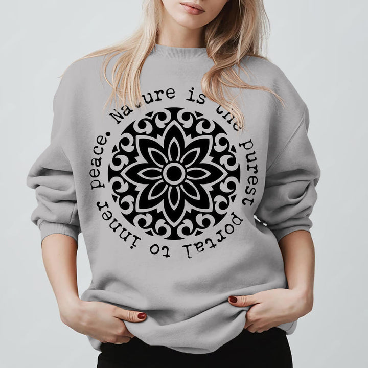 Olivenorma NATURE IS THE PUREST PORTAL TO INNER PEACE Fleece Inspiritual Sweatshirt - image 4