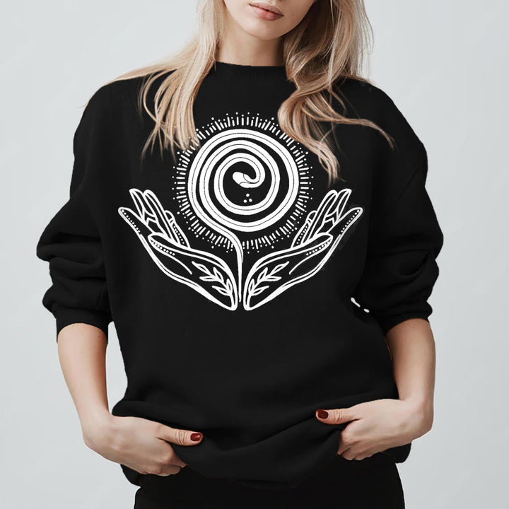 Olivenorma Spiritual Growth Spiral Tee Crewneck Long Sleeve Loose Sweatshirt - image 8