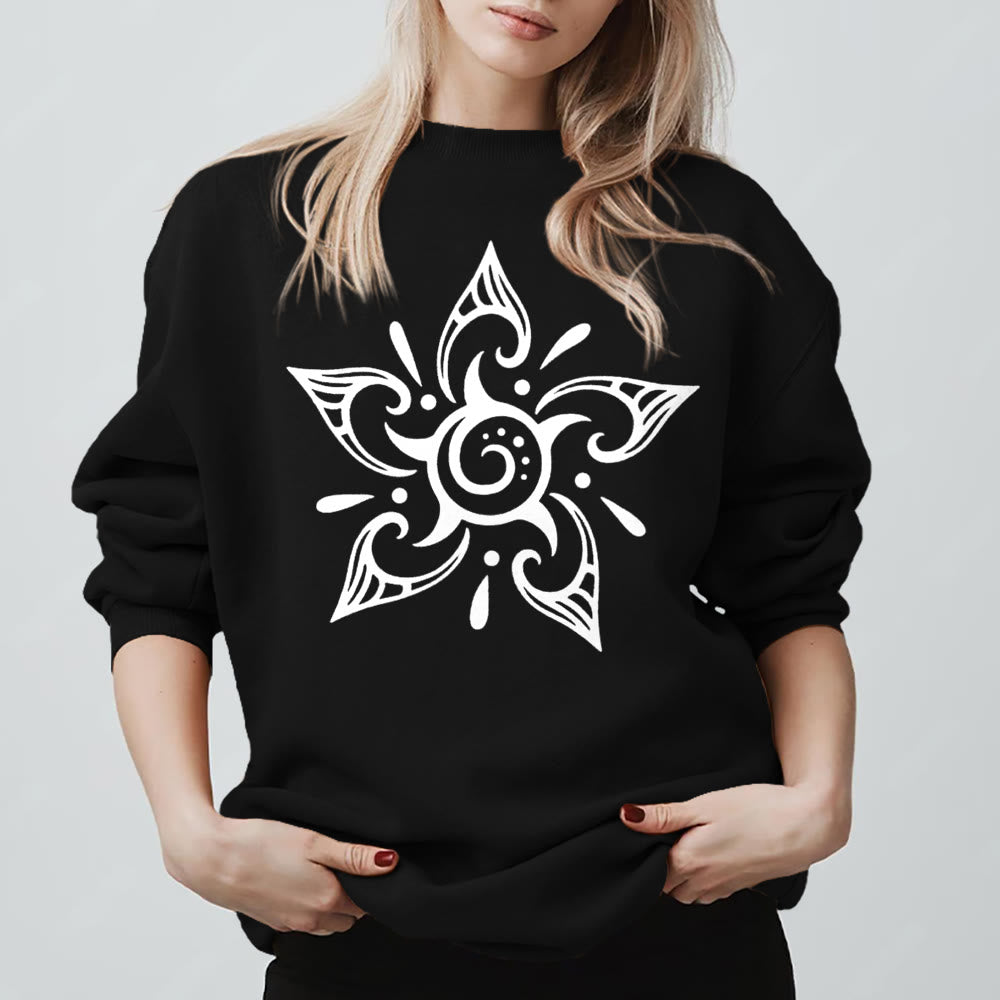 Olivenorma Tribal Mystical Spiritual Growth Floral Fleece Pullover Sweatshirt - image 8