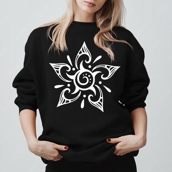 Olivenorma Tribal Mystical Spiritual Growth Floral Fleece Pullover Sweatshirt - image 8
