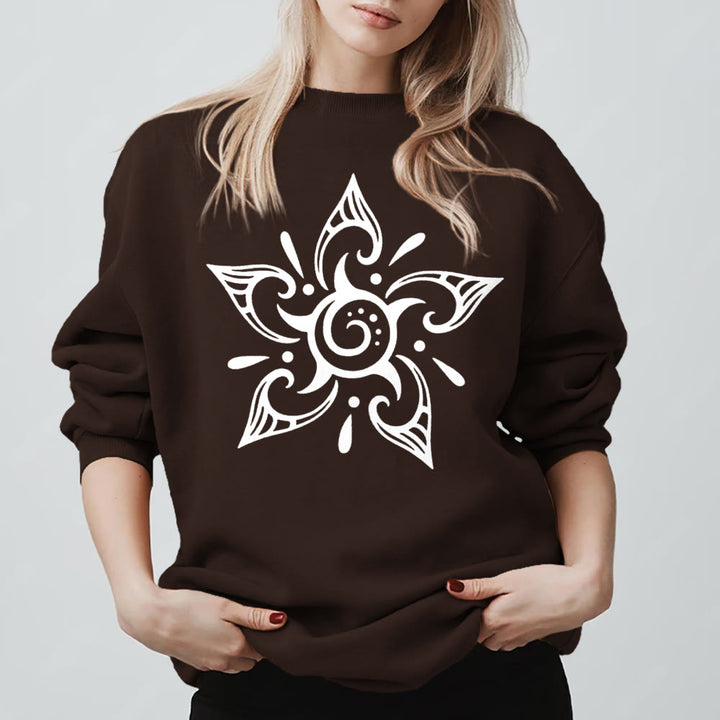 Olivenorma Tribal Mystical Spiritual Growth Floral Fleece Pullover Sweatshirt - image 12