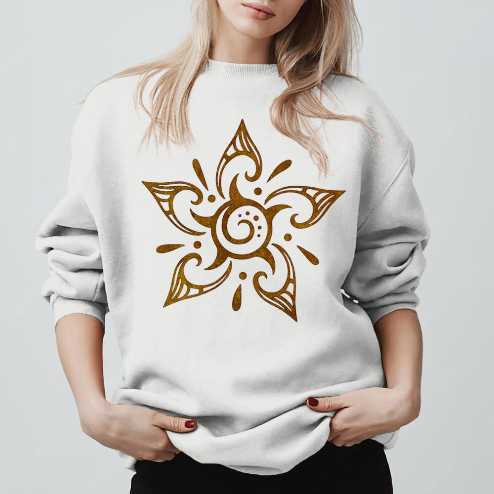 Olivenorma Tribal Mystical Spiritual Growth Floral Fleece Pullover Sweatshirt - image 6