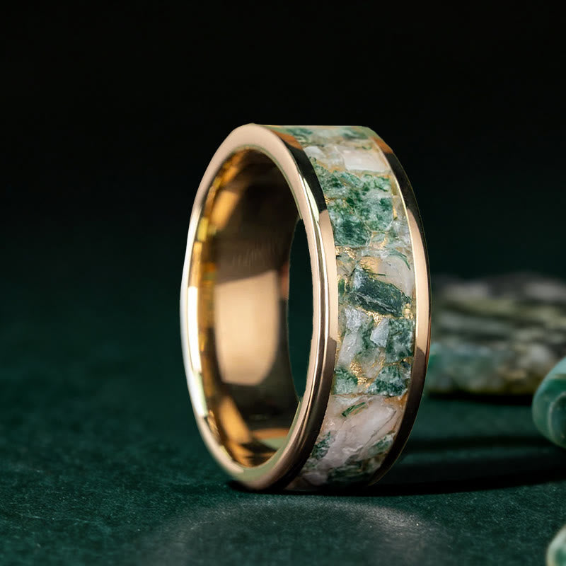 Olivenorma The Frosted Tea Leaf - Moss Agate Ring - image 4