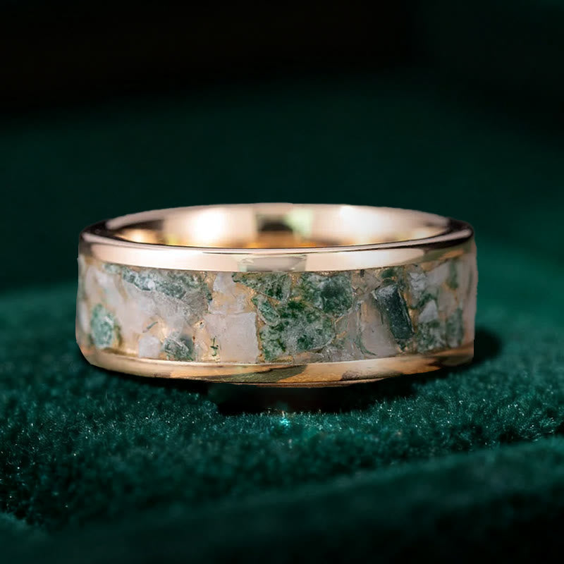 Olivenorma The Frosted Tea Leaf - Moss Agate Ring - image 3