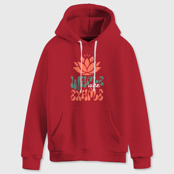 Olivenorma INHALE & EXHALE Lotus Yoga Meditation Fleece Sweater Unisex Long Sleeve Hoodies - Red - 2XL - image 14