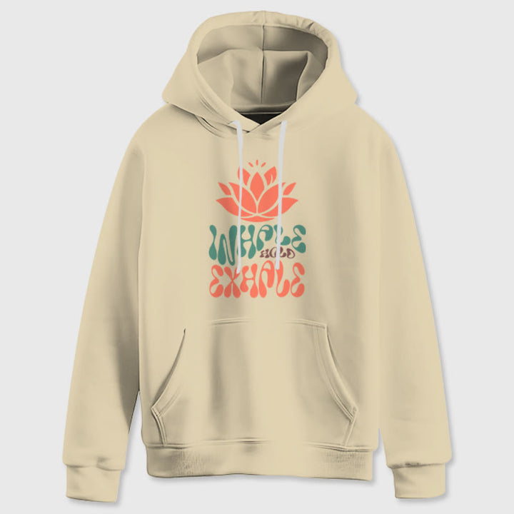 Olivenorma INHALE & EXHALE Lotus Yoga Meditation Fleece Sweater Unisex Long Sleeve Hoodies - LightYellow - 2XL - image 12